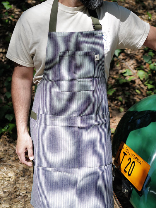 Railroad Stripe Denim Buckhorn Apron