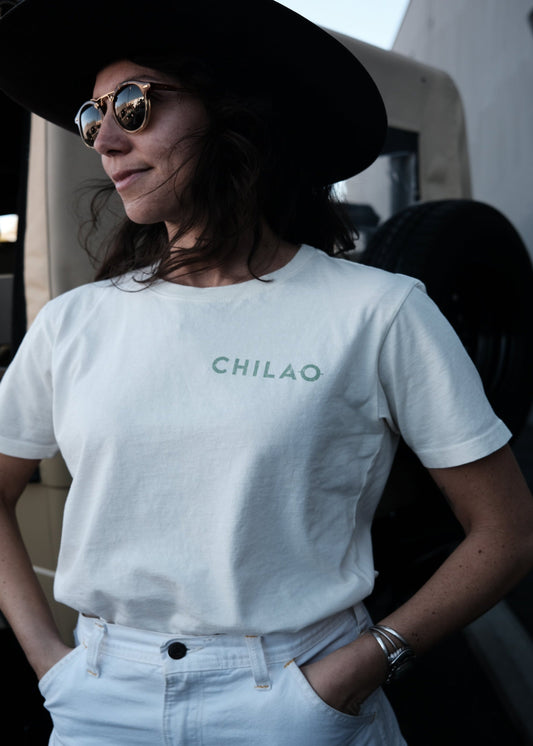 Person wearing Chilao Tee for Wellema charity shirt