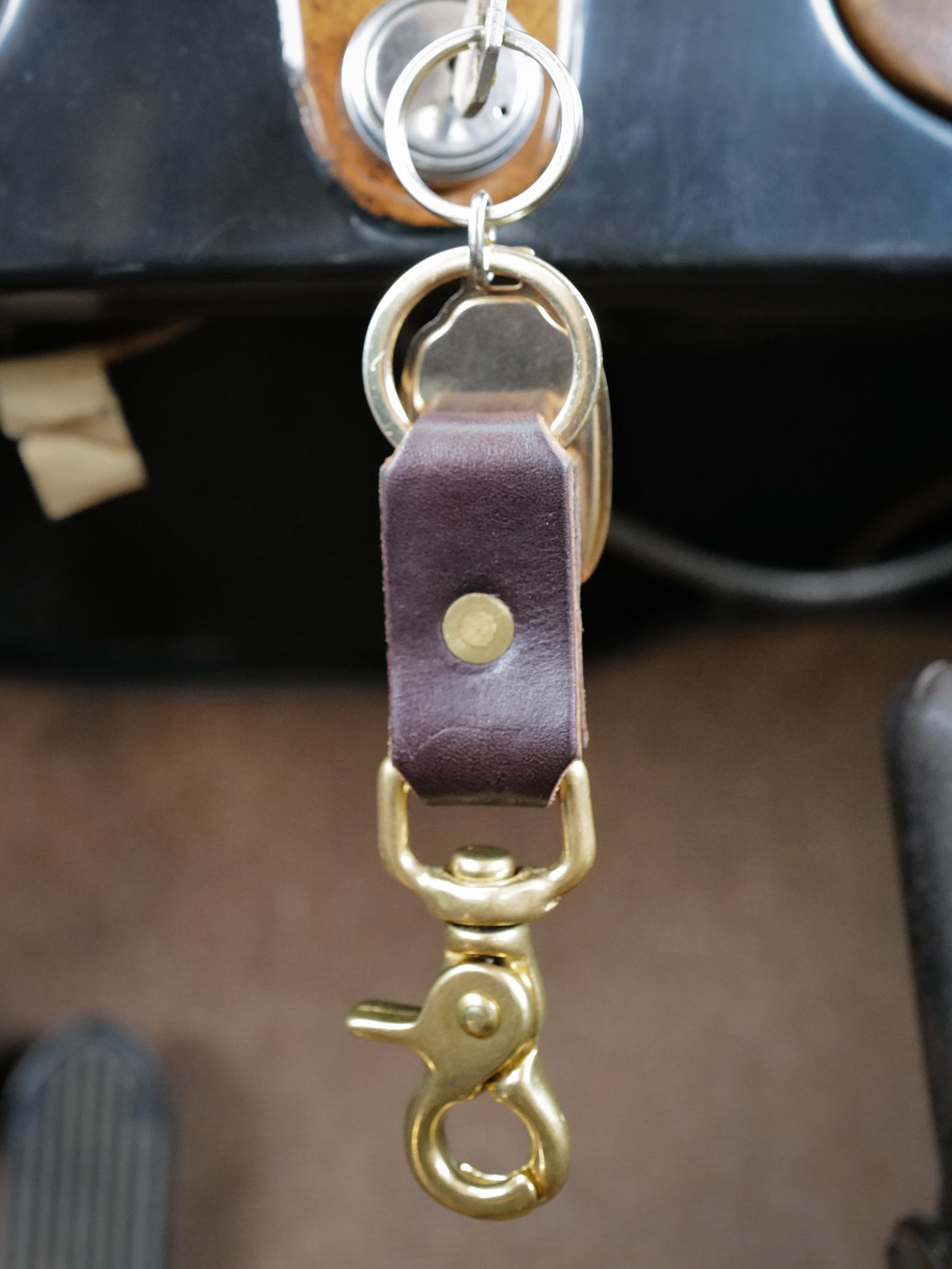 Brass + Leather Keychain