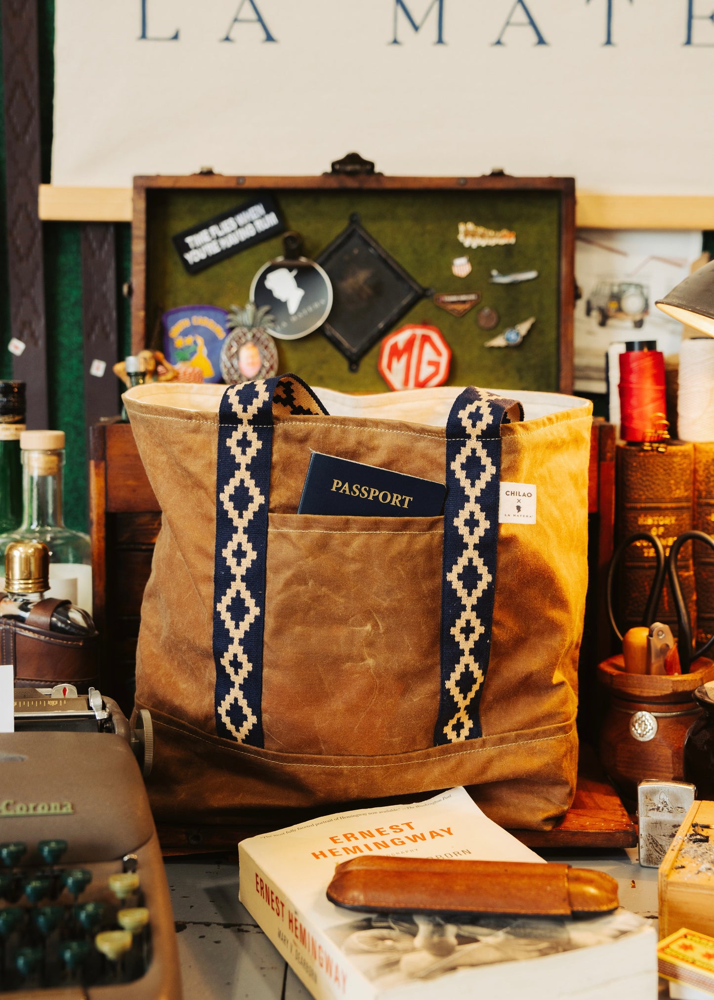 The Gamer bag Chilao x La Matera collaboration in waxed canvas