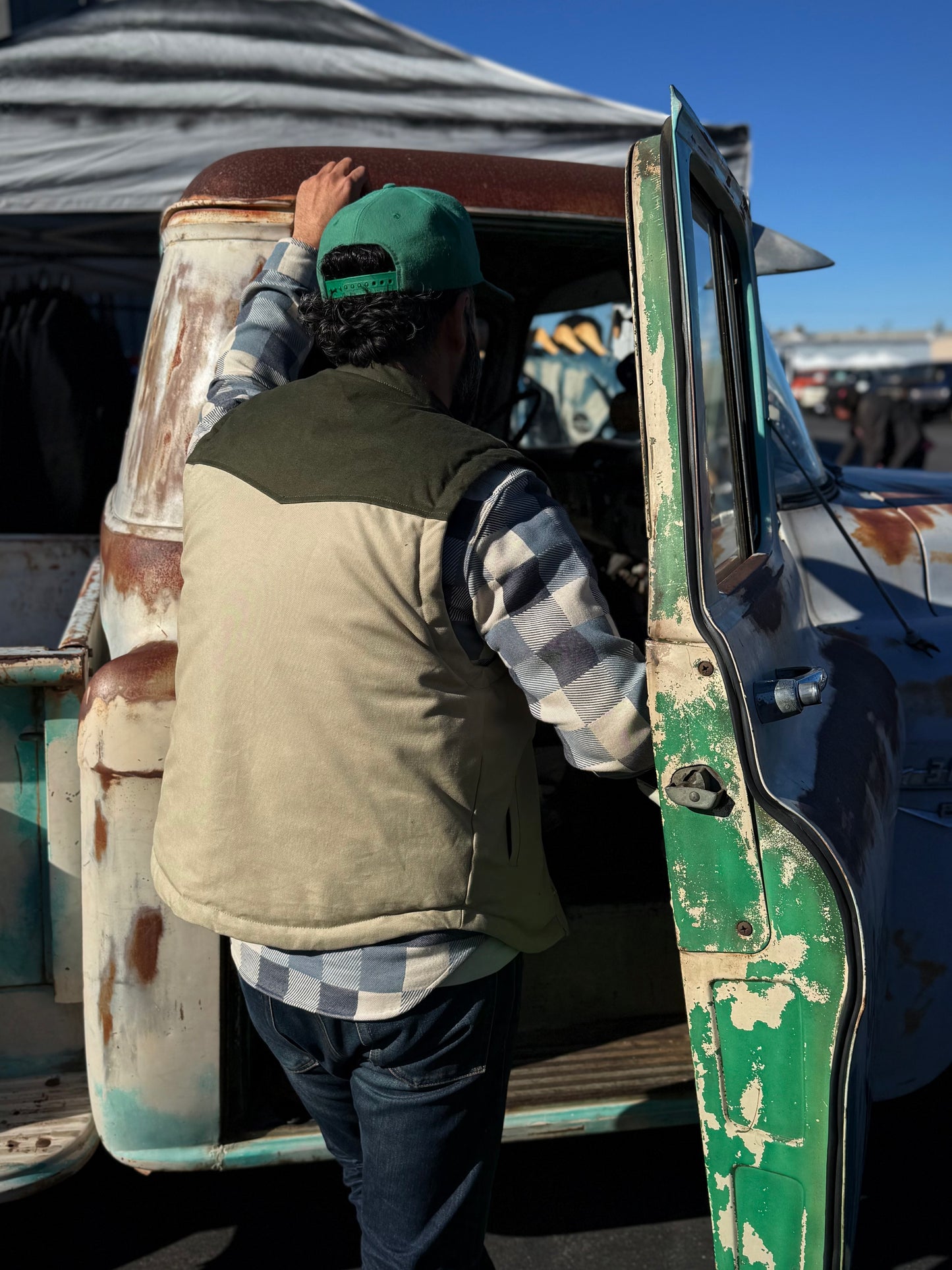 Person wearing The Timberline Vest Chilao x Wild Cane Supply Co.