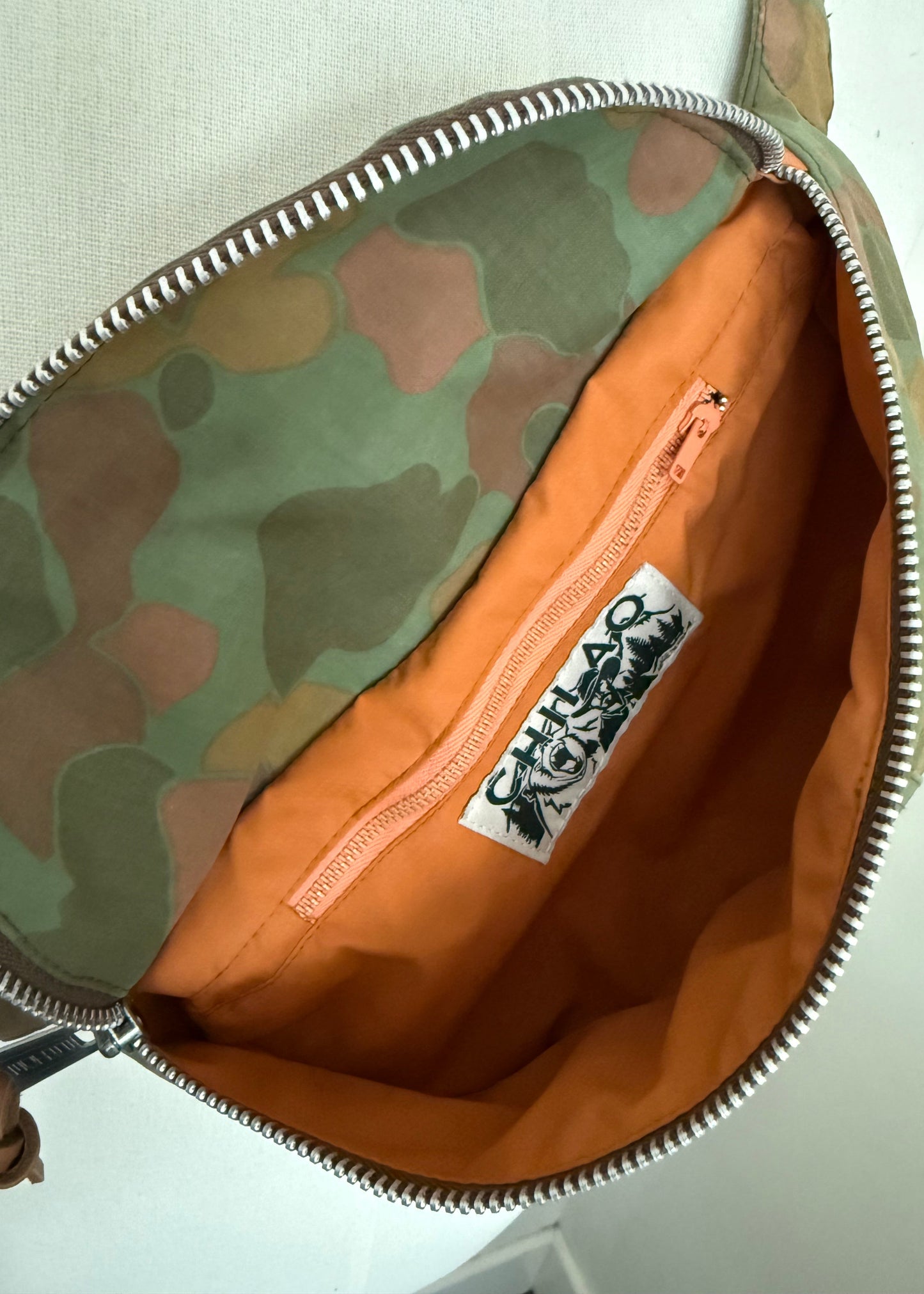 Orange deadstock lining detail on Wilson Pack