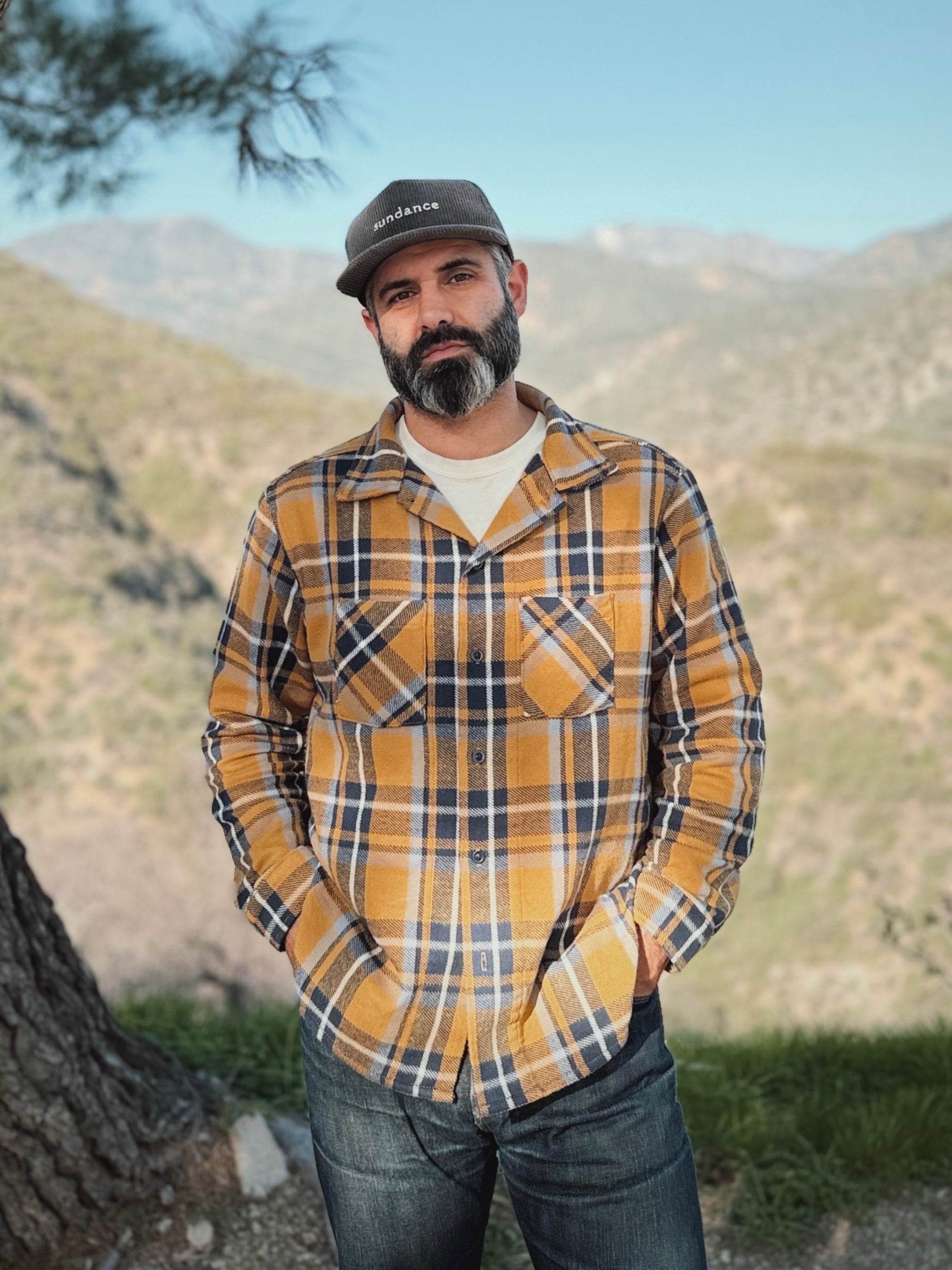 Foothill Flannel in Japanese Brushed Twill Yellow and Blue