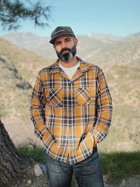 Foothill Flannel in Japanese Brushed Twill Yellow and Blue