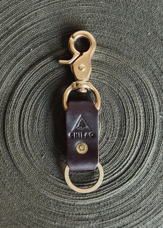 Brown Leather Keychain
