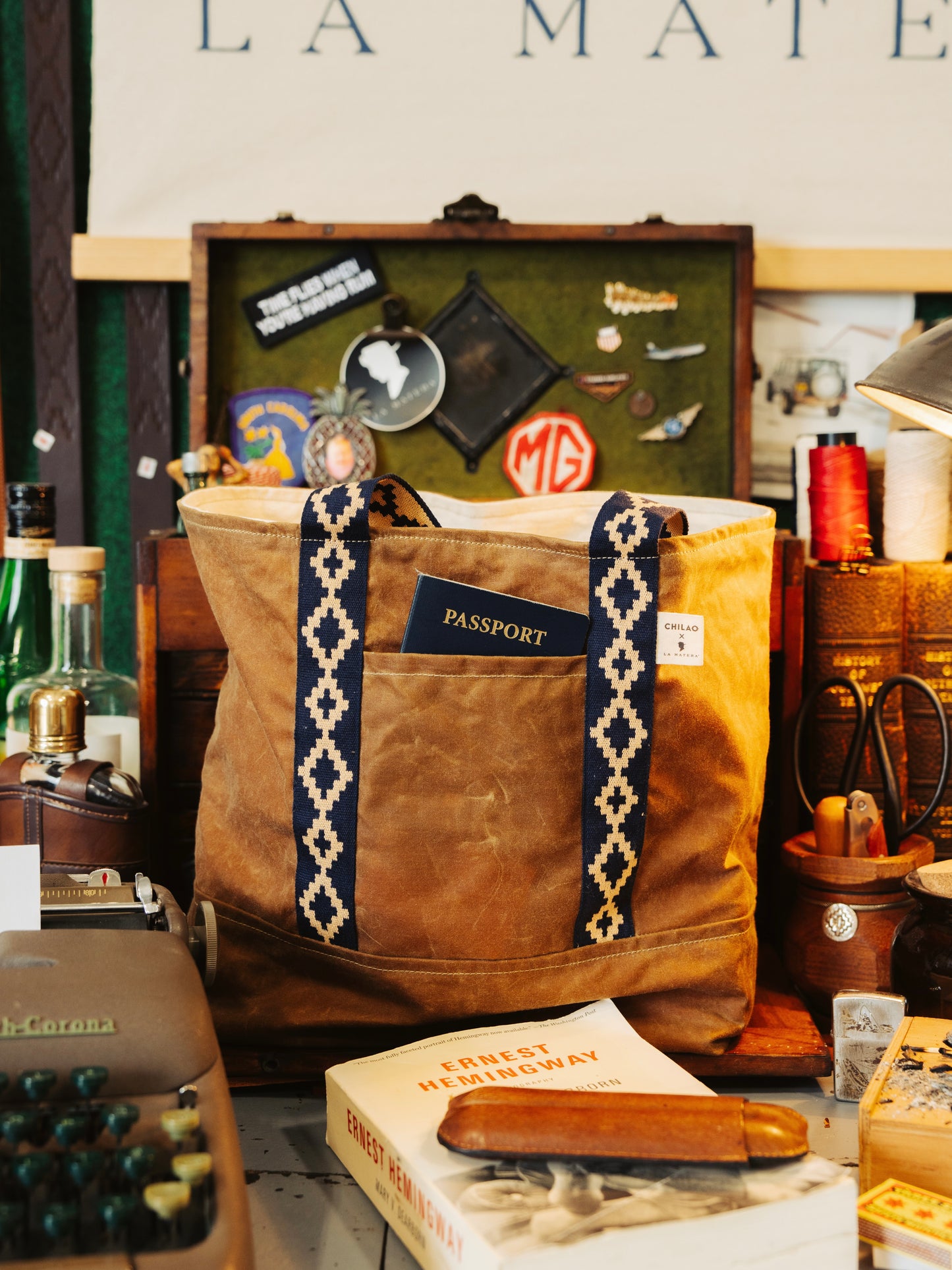 The Gamer bag Chilao x La Matera collaboration in waxed canvas