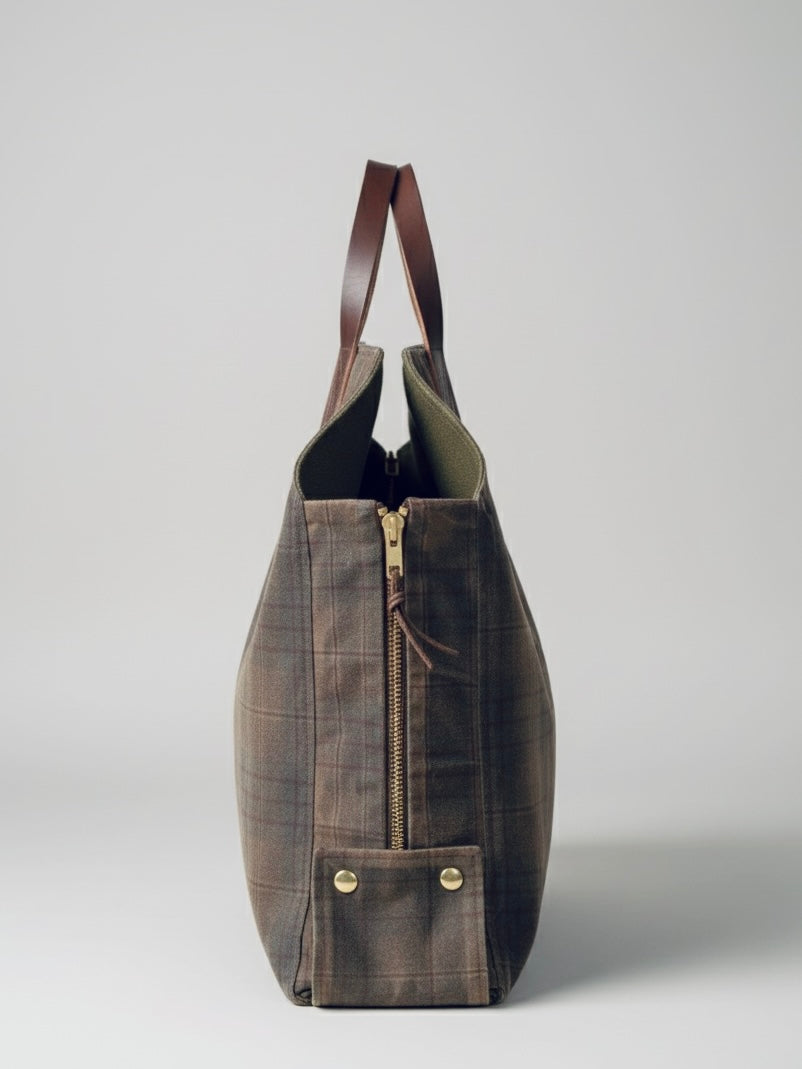 Plaid Waxed Canvas Newcomb