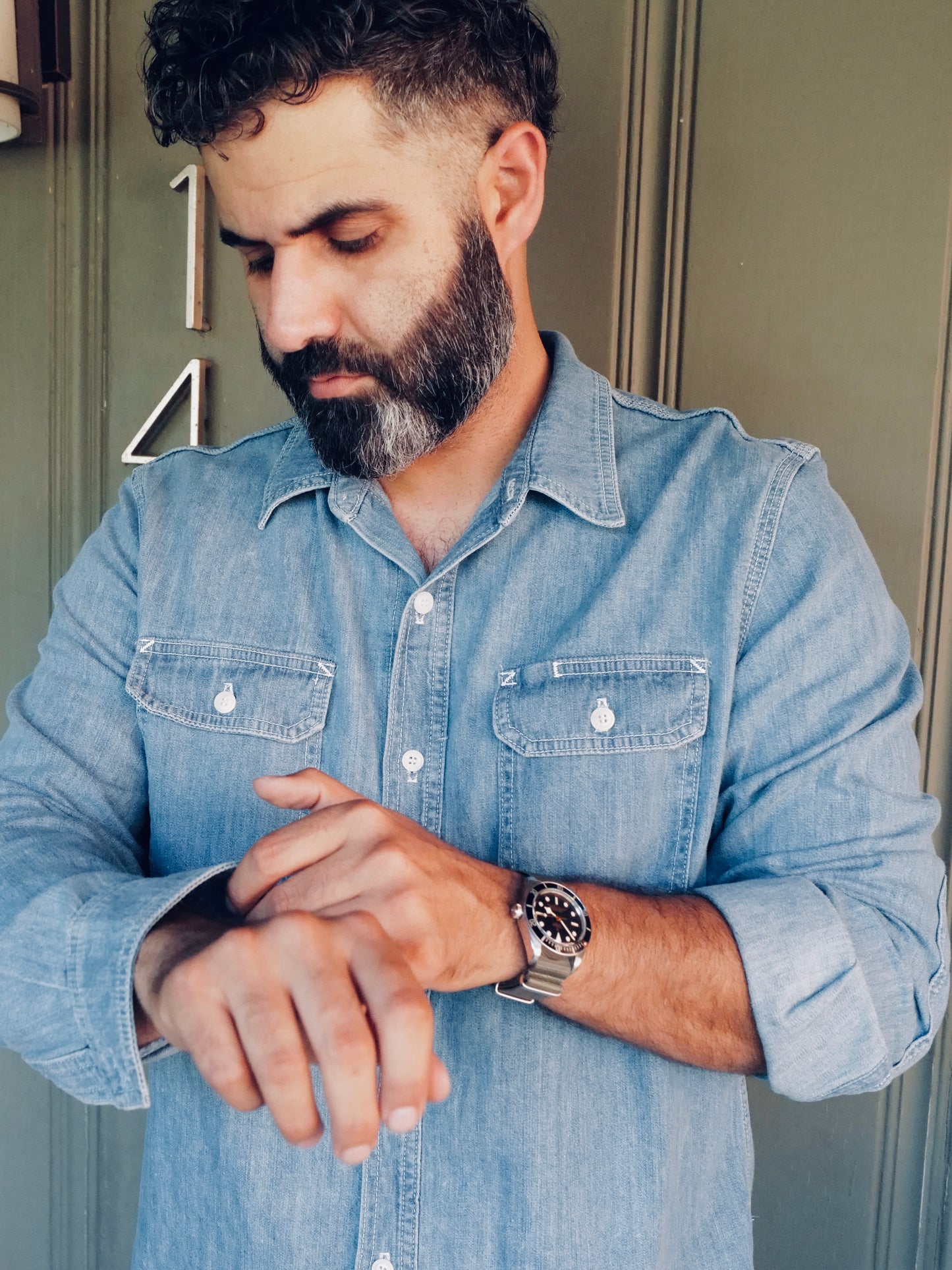 Lone Pine denim shirt in light wash blue