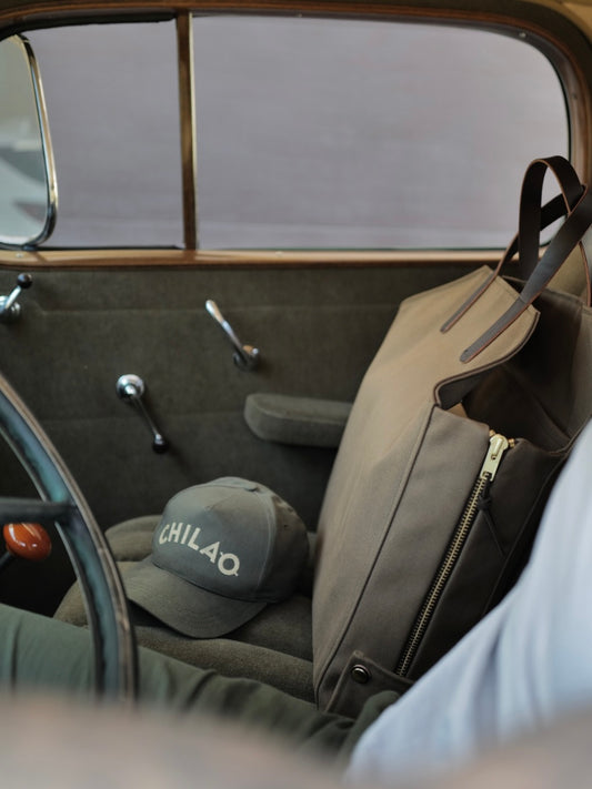 Newcomb leather handles and brass hardware detail