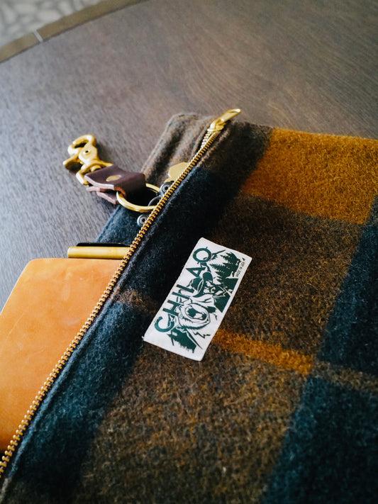 The Wooly Catch-all  in wool fabric with brass zipper