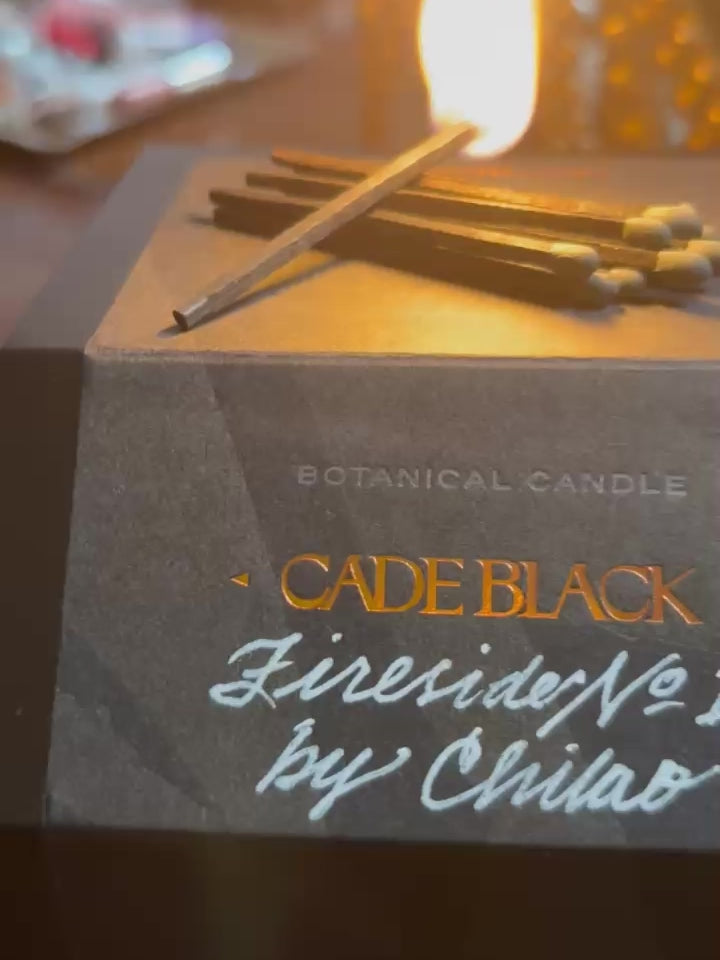 Fireside No.1 candle packaging and presentation